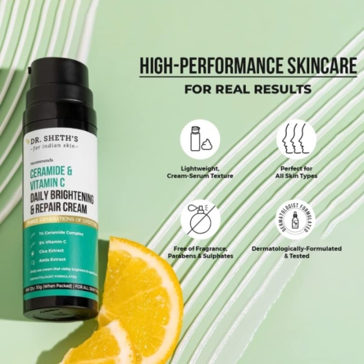 Dr. Sheth's Ceramide and Vitamin C Daily Brightening and Repair Cream