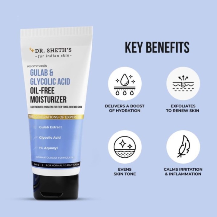Dr. Sheth's Gulab & Glycolic Acid Oil-Free Moisturizer Light