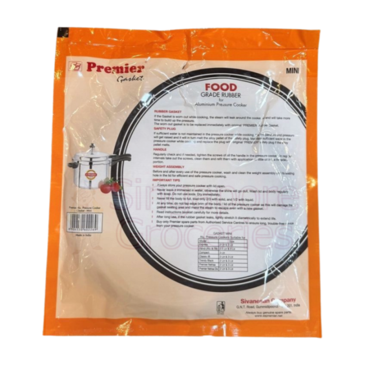Premier Pressure Cooker Food Grade Rubber Gasket (Mini