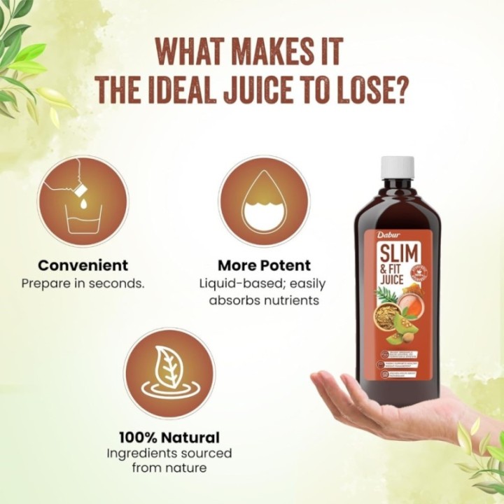 Dabur Slim & Fit Juice - 100% Natural & Ayurvedic No Artificial