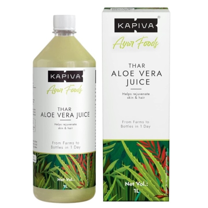 Kapiva Thar Aloe Vera Juice (with Pulp) Rejuvenates Skin and Hair
