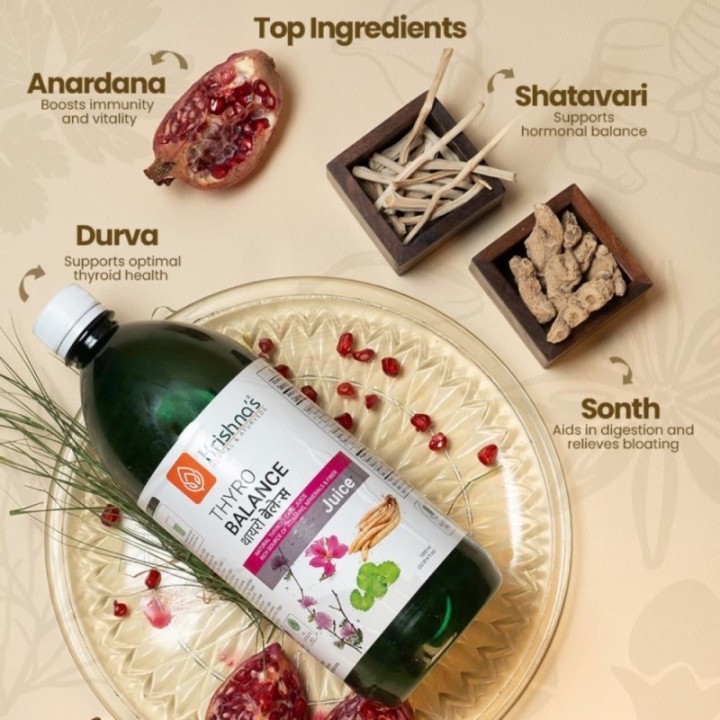 Krishna's Herbal & Ayurveda Thyro Balance Juice - Blend of Natural