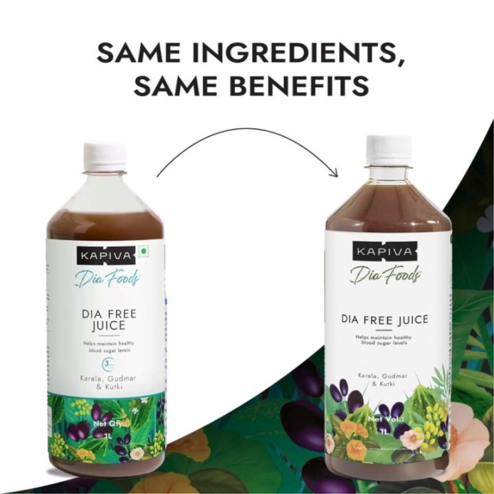 Kapiva Dia Free Juice, Clinically Proven Diabetic Care Amla, Karela