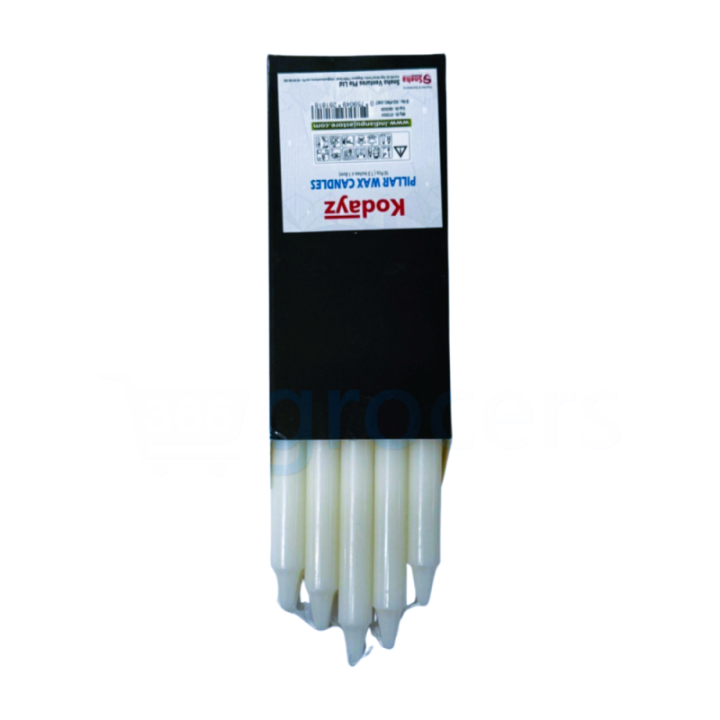 Kodayz Long White Wax Candles (Taper Pillar Candles), of Candles