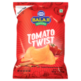Balaji Wafers Tomato Twist Flavor Crispy Potato Chips - Trans Fat