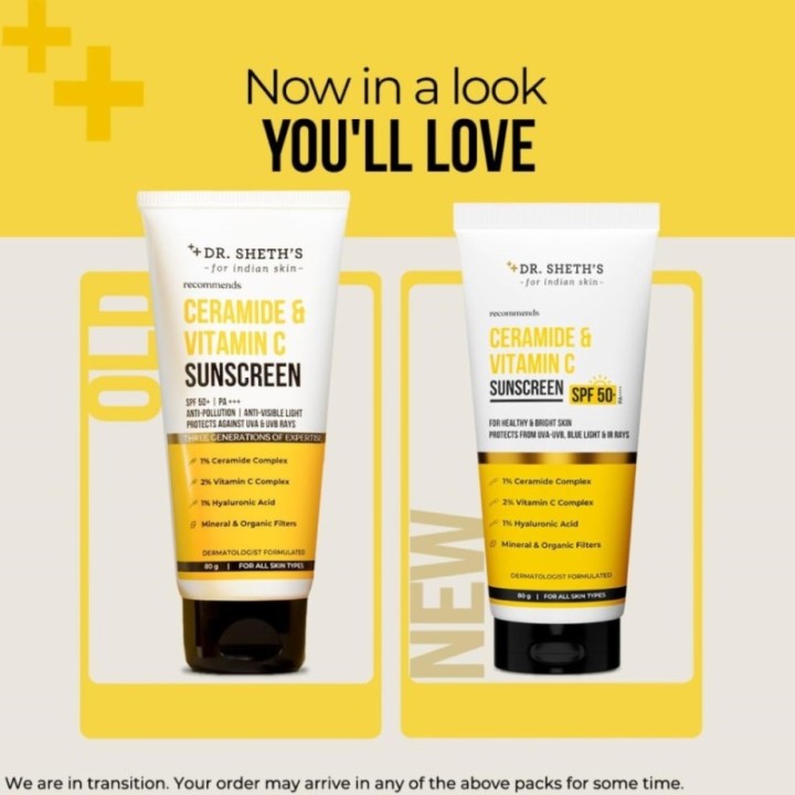 Dr. Sheth's Ceramide & Vitamin C Sunscreen SPF 50+ PA++++ In-Vivo