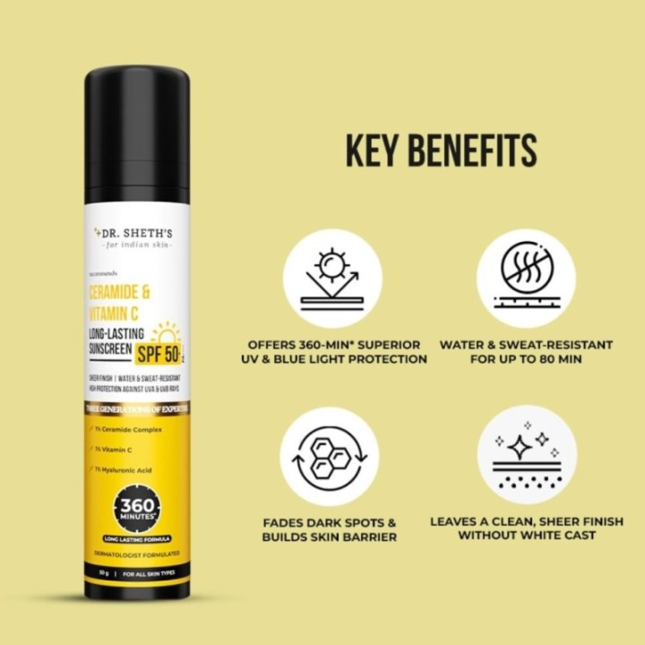 Dr. Sheth's Ceramide & Vitamin C Long Lasting Sunscreen SPF