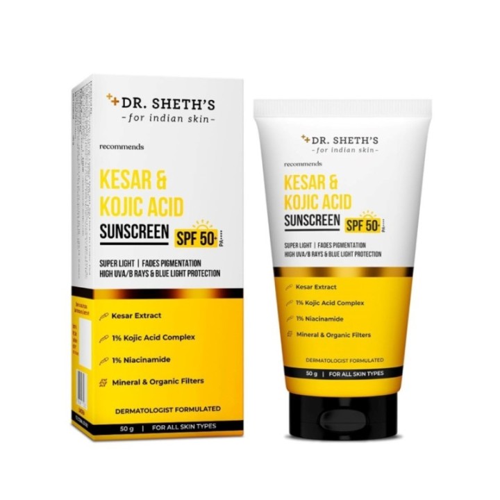 Dr. Sheth's Kesar & Kojic Acid Sunscreen SPF 50+ PA++++ In-Vivo