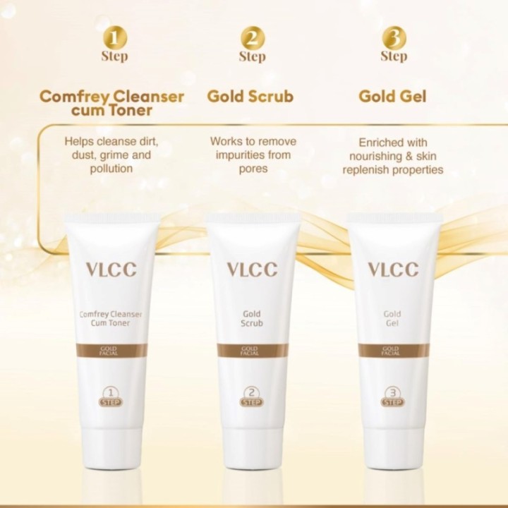 Vlcc Gold Facial Kit, for Luminous & Radiant Complexion 60g