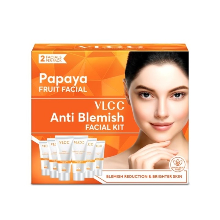 Vlcc Papaya Fruit Facial Kit, for Blemish Free Fairer Complexion 60g