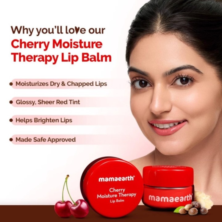 Mamaearth Cherry Moisture Therapy Lip Balm for Dry & Chapped Lips