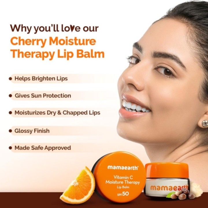 Mamaearth Vitamin C Moisture Therapy Lip Balm SPF 50 Dry & Chapped
