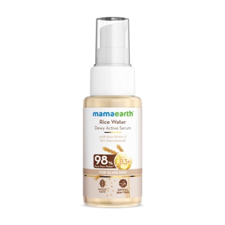 Mamaearth Rice Water Dewy Active Serum with 10% Niacinamide, Rice