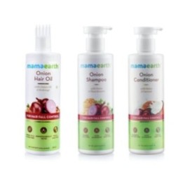 Mamaearth Combo Pack of Onion Hair Oil, Shampoo and Conditioner, Each