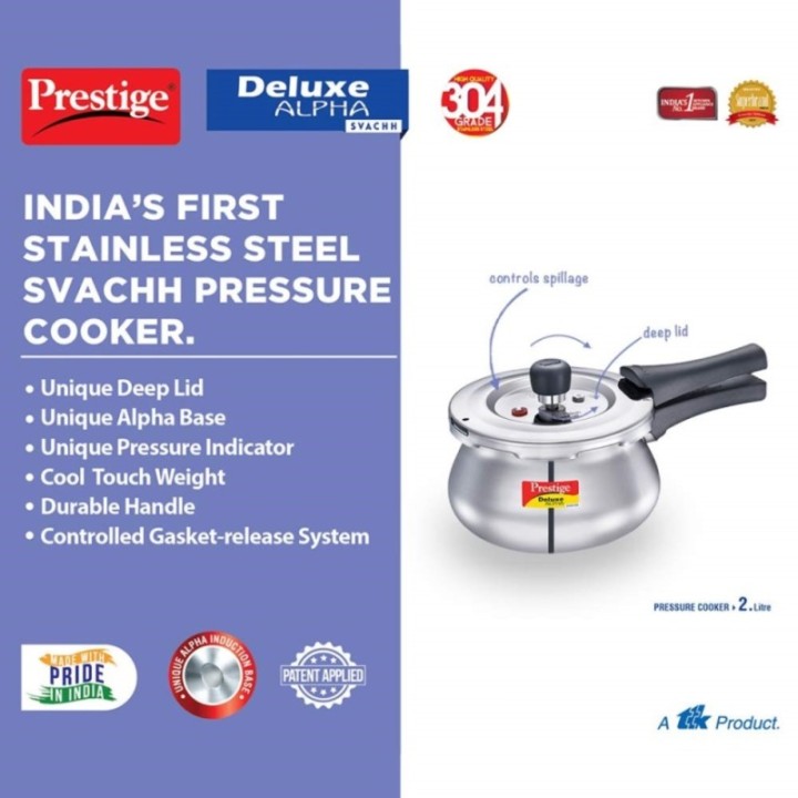 Prestige Stainless Steel Deluxe Alpha Svachh Outerlid Baby Handi