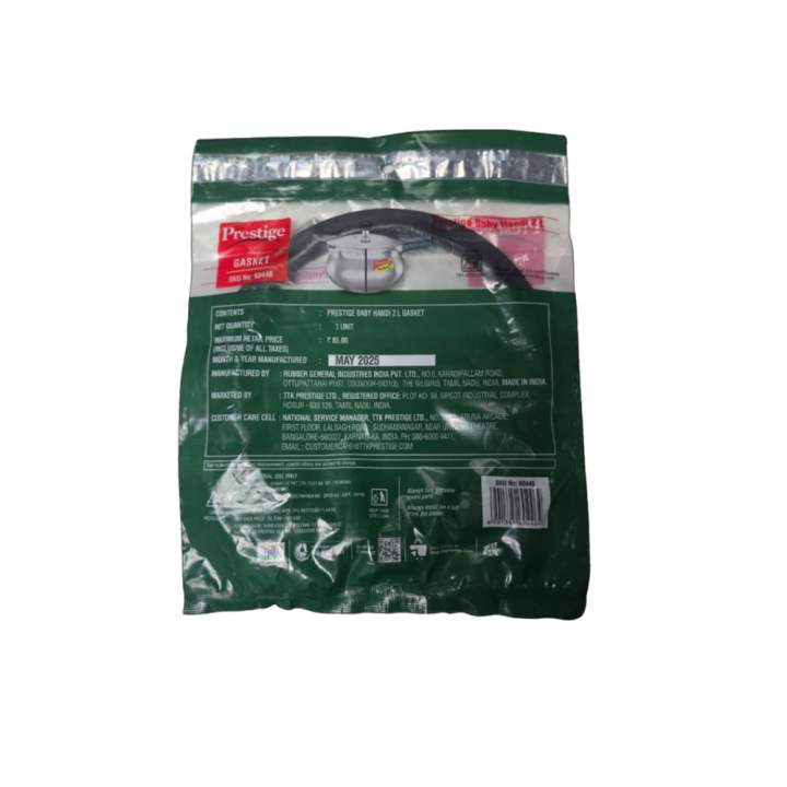 Prestige Stainless Steelpressure Cooker Rubber Gasket, No Return 2l
