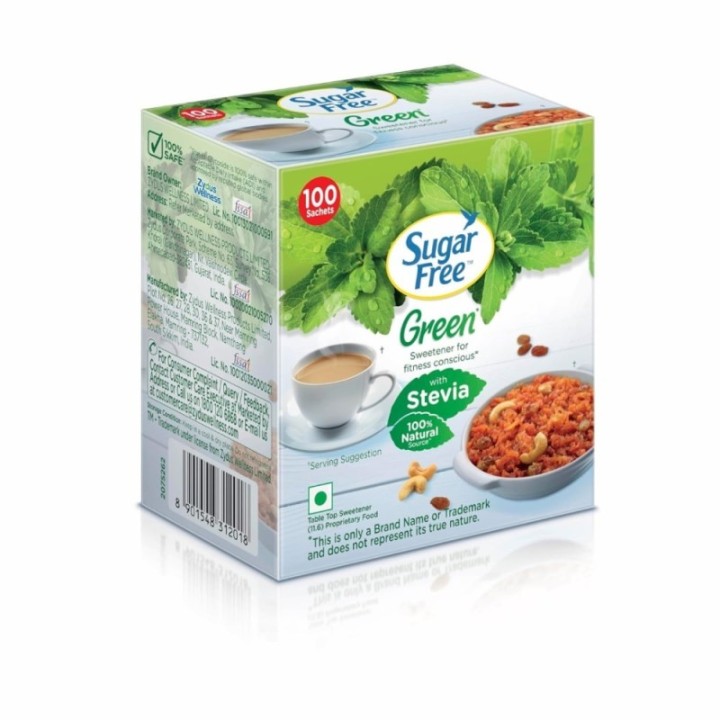 Sugar Free Green Stevia, 50 Sachet 100% Plant-Based Natural Sweetener