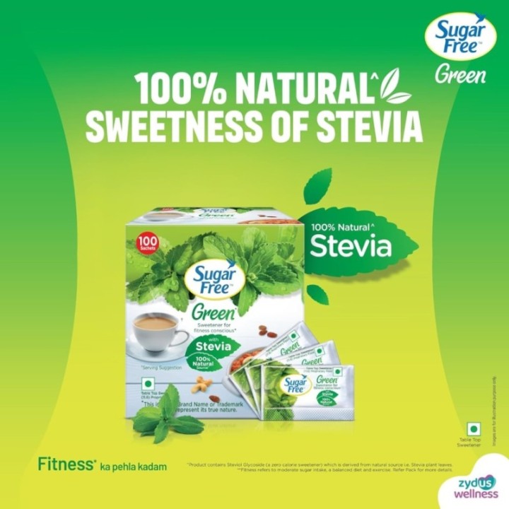 Sugar Free Green Stevia, 50 Sachet 100% Plant-Based Natural Sweetener