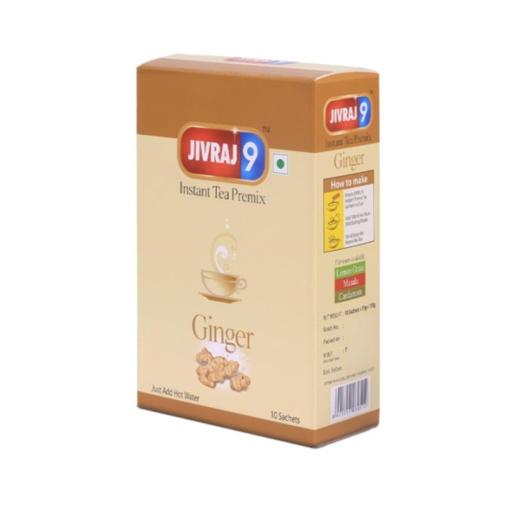Jivraj 9 Instant Tea Premix, Ginger Tea Premix, Ginger, Teabags