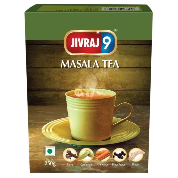 Jivraj 9 Masala Tea Powder with Cardamom, Cinnamon, Ginger, Clove