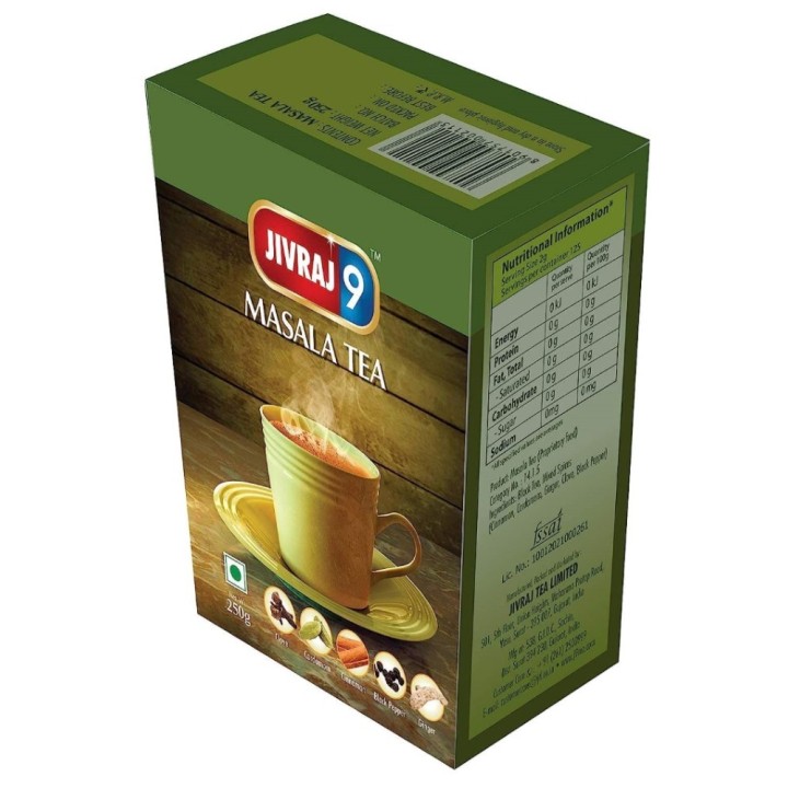 Jivraj 9 Masala Tea Powder with Cardamom, Cinnamon, Ginger, Clove