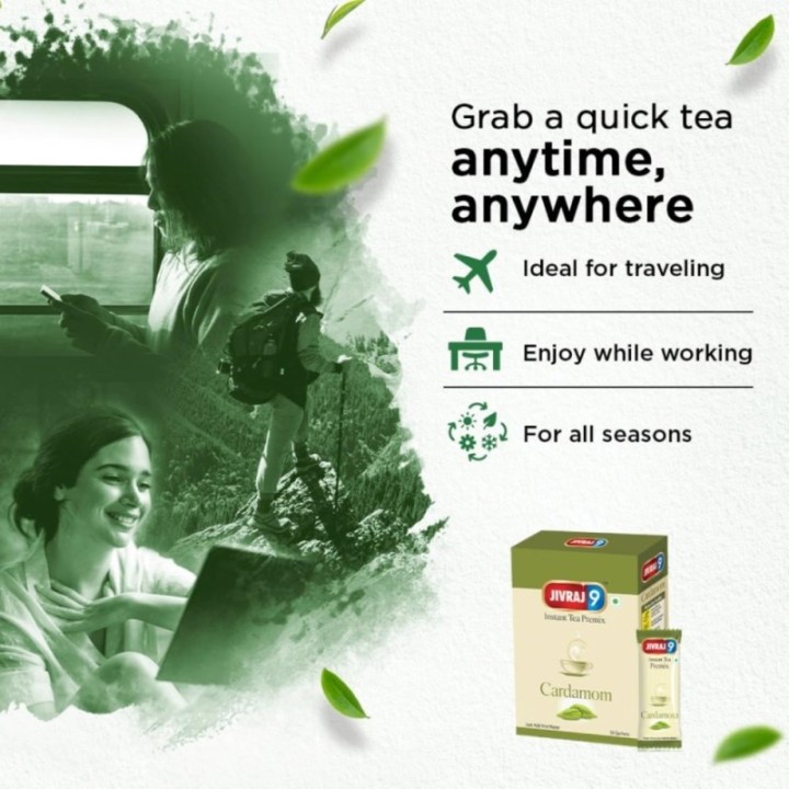 Jivraj 9 Instant Tea Premix, Cardamom Tea Premix, Elaichi Flavour