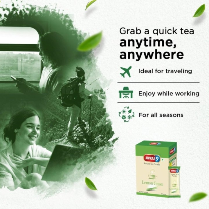 Jivraj 9 Instant Tea Premix, Lemongrass Tea Premix, Lemongrass