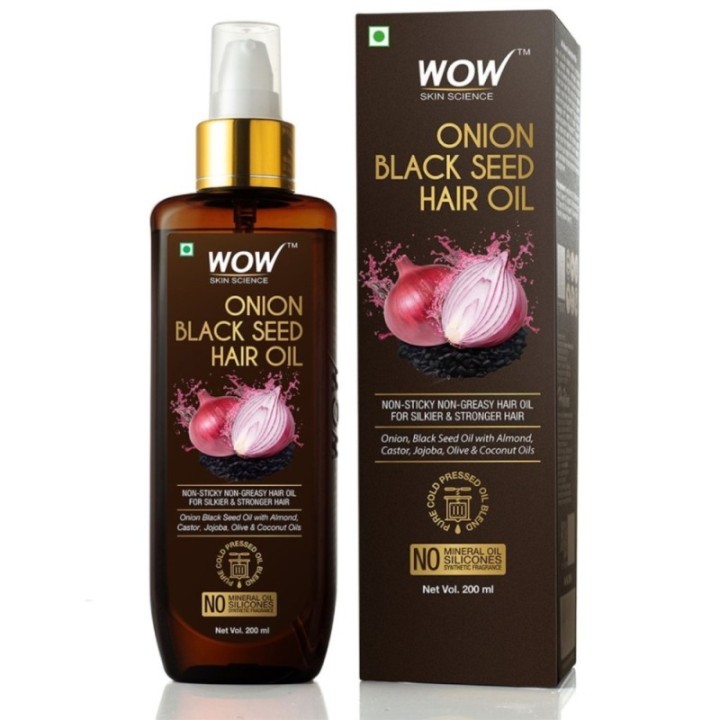 Wow Skin Science Onion Black Seed Hair Oil, Non-Sticky Non-Greasy