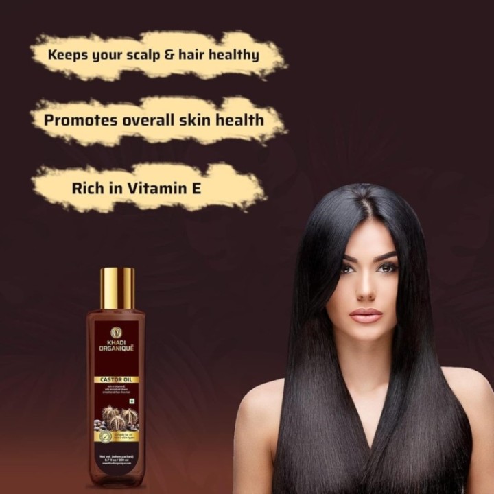 Khadi Organique Castor Oil 100% Pure & Cold Pressed Virgin Grade