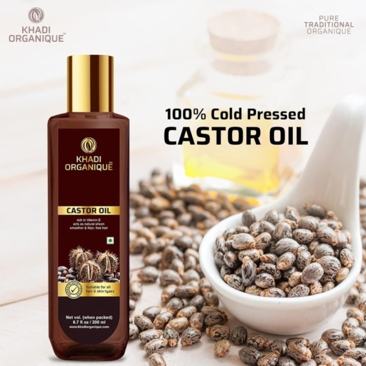 Khadi Organique Castor Oil 100% Pure & Cold Pressed Virgin Grade