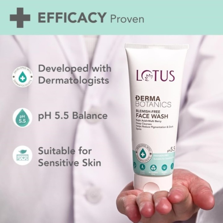 Lotus Dermabotanics Kojic Acid + Multi Berry Blemish - Free Face Wash