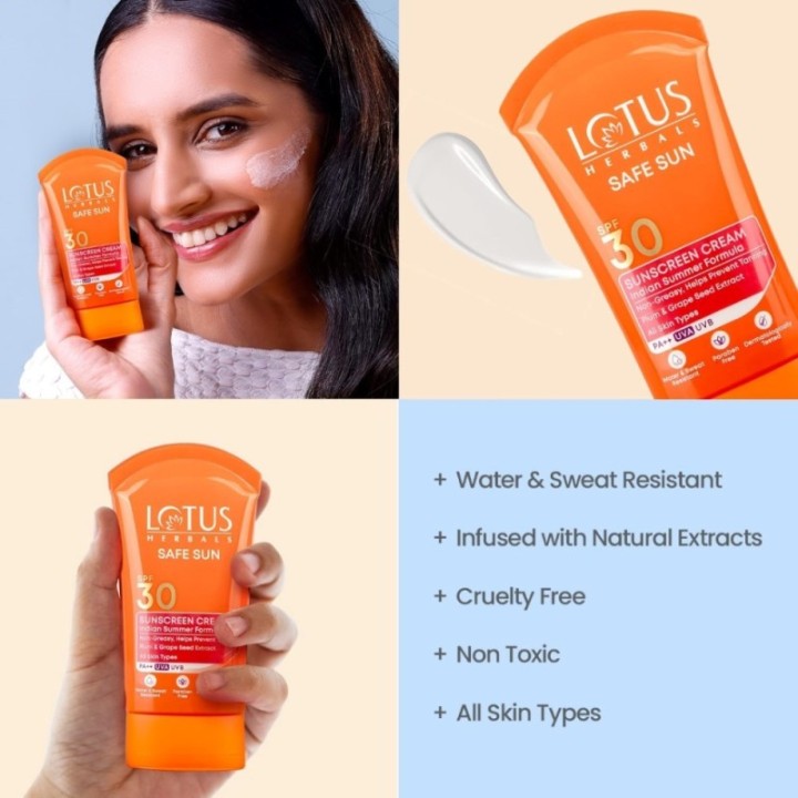 Lotus Herbals Safe Sun Sunscreen Cream - Indian Summer Formula Black