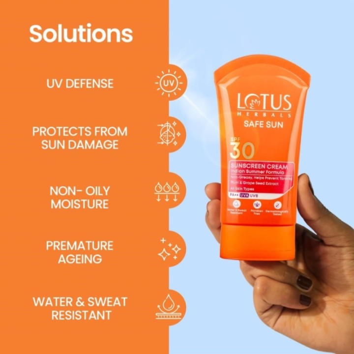 Lotus Herbals Safe Sun Sunscreen Cream - Indian Summer Formula Black