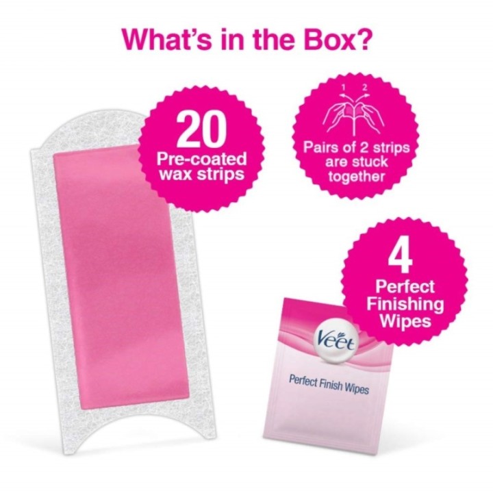 Veet Ready to Use Wax Strips Full Body Waxing Kit - Normal Skin