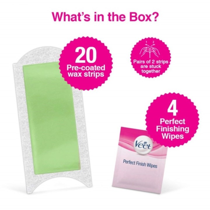 Veet Ready to Use Wax Strips Full Body Waxing Kit - Dry Skin