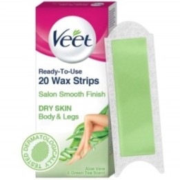 Veet Ready to Use Wax Strips Full Body Waxing Kit - Dry Skin