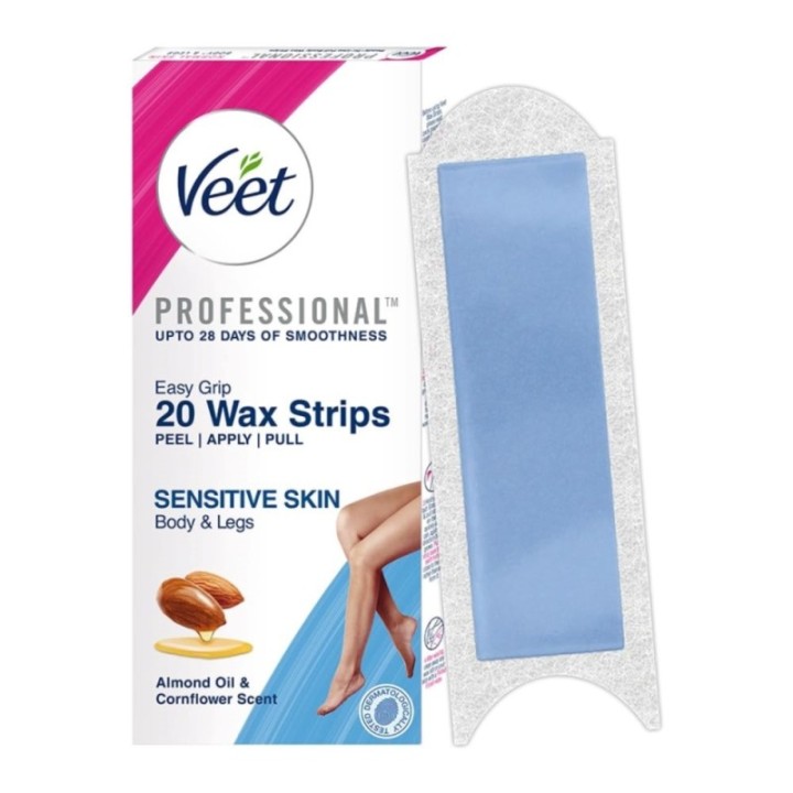 Veet Ready to Use Wax Strips Full Body Waxing Kit - Sensitive Skin