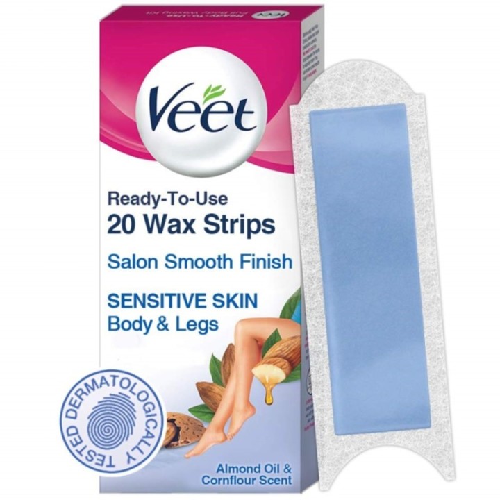 Veet Ready to Use Wax Strips Full Body Waxing Kit - Sensitive Skin